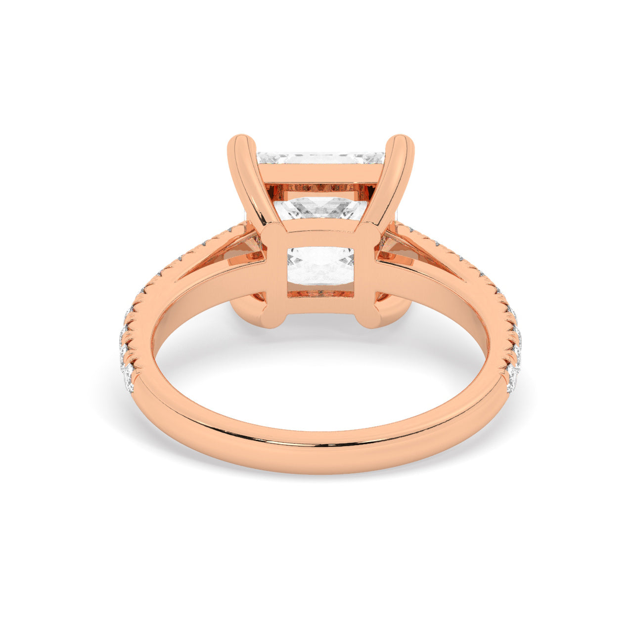 Lab Diamond Rings Toronto Geneva Ring Rose Gold Back View