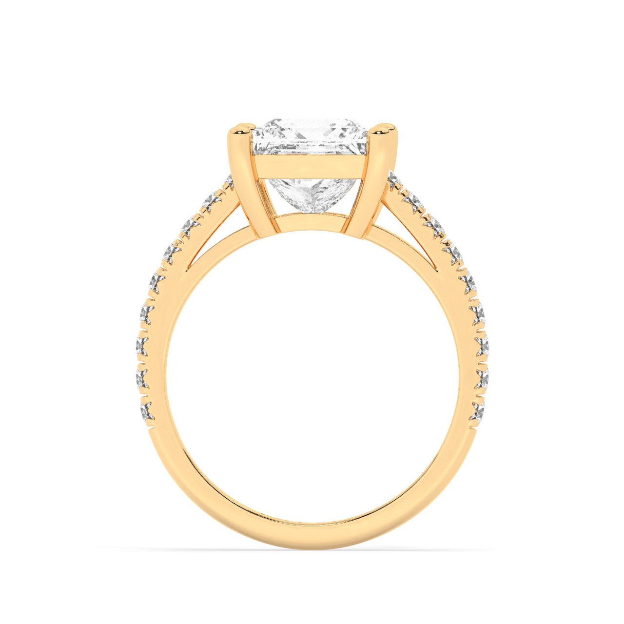 Lab Diamond Rings Toronto Geneva Ring Yellow Gold Pave