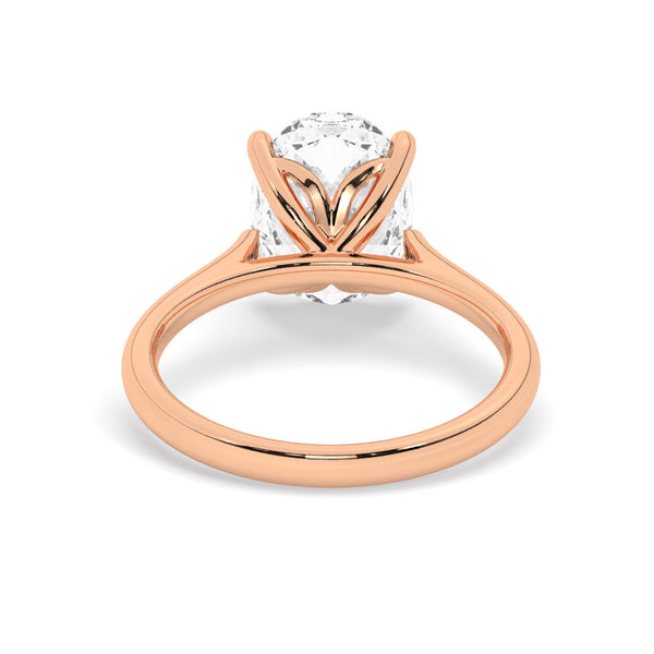 Lab Diamond Ring Toronto Oval Solitaire Rose Gold Back