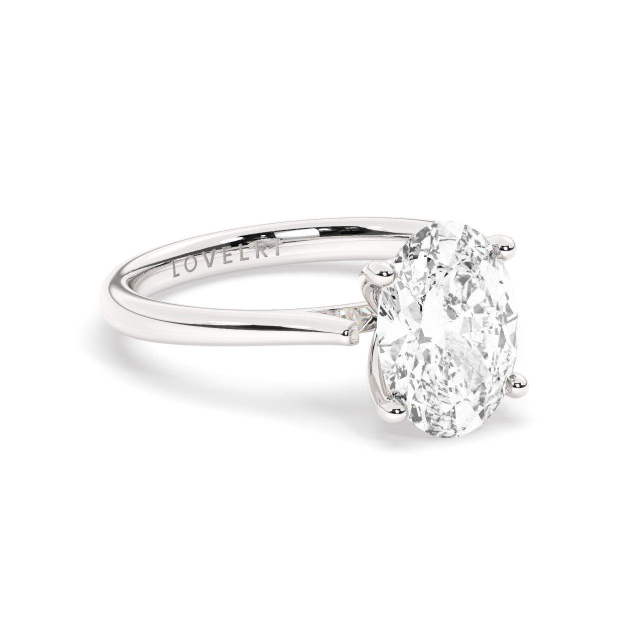 Lab Diamond Ring Toronto Oval Solitaire Platinum Open Cathedral