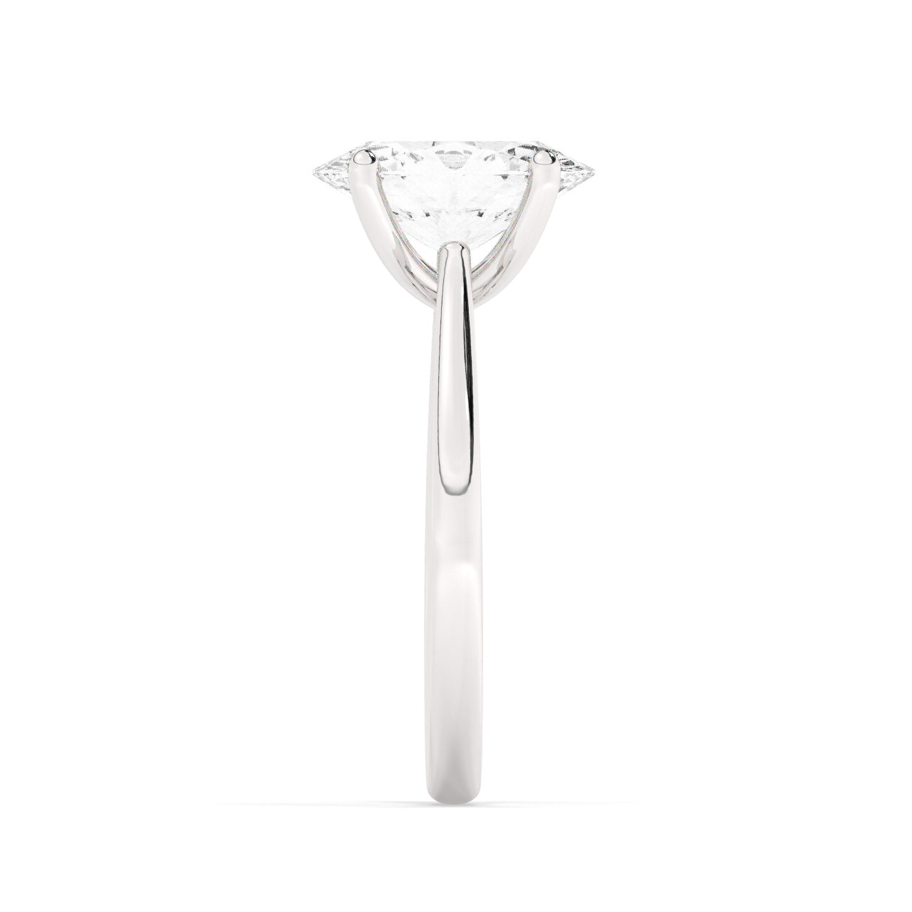 Lab Diamond Ring Toronto Oval Solitaire White Gold Side View