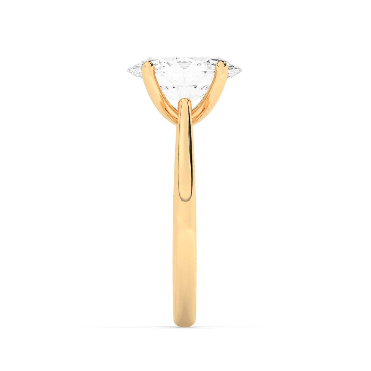 Lab Diamond Ring Toronto Oval Solitaire Yellow Gold Side