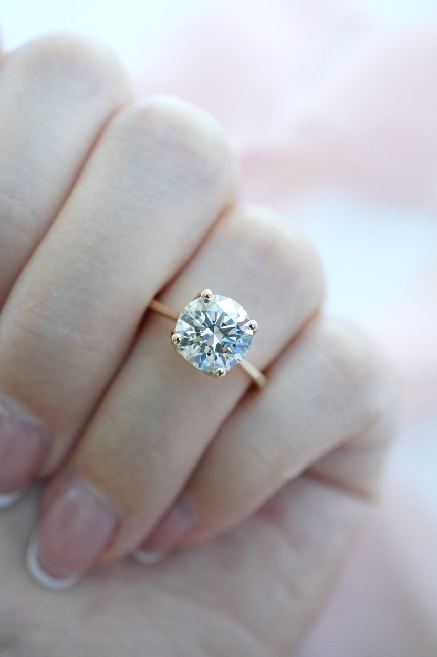 Lab diamond petal ring