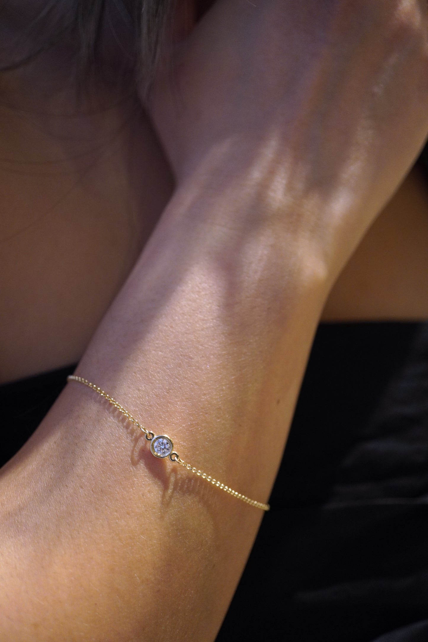Diamond Solitaire Bezel Bracelet