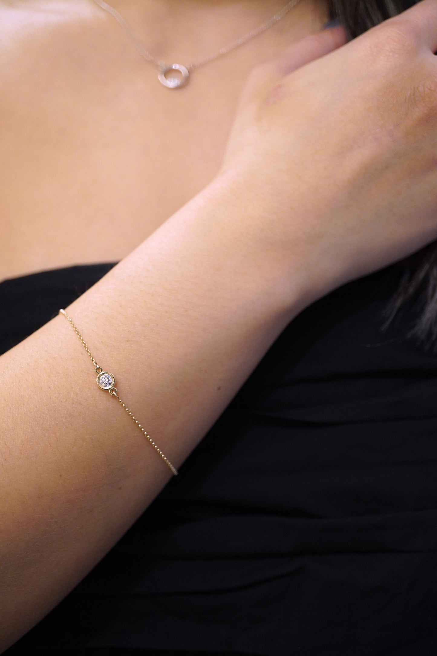 Diamond Solitaire Bezel Bracelet