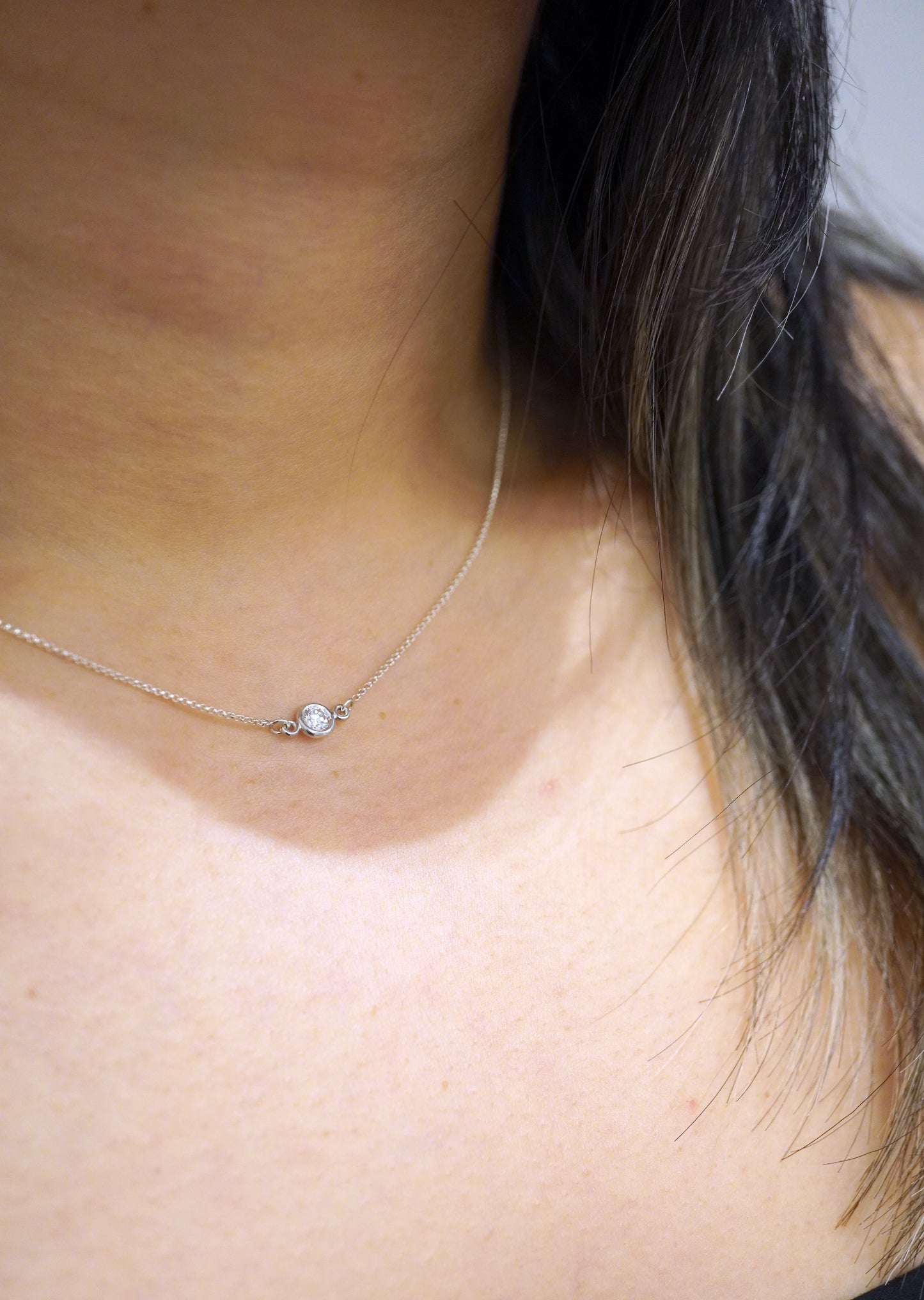 Diamond Solitaire Bezel Necklace