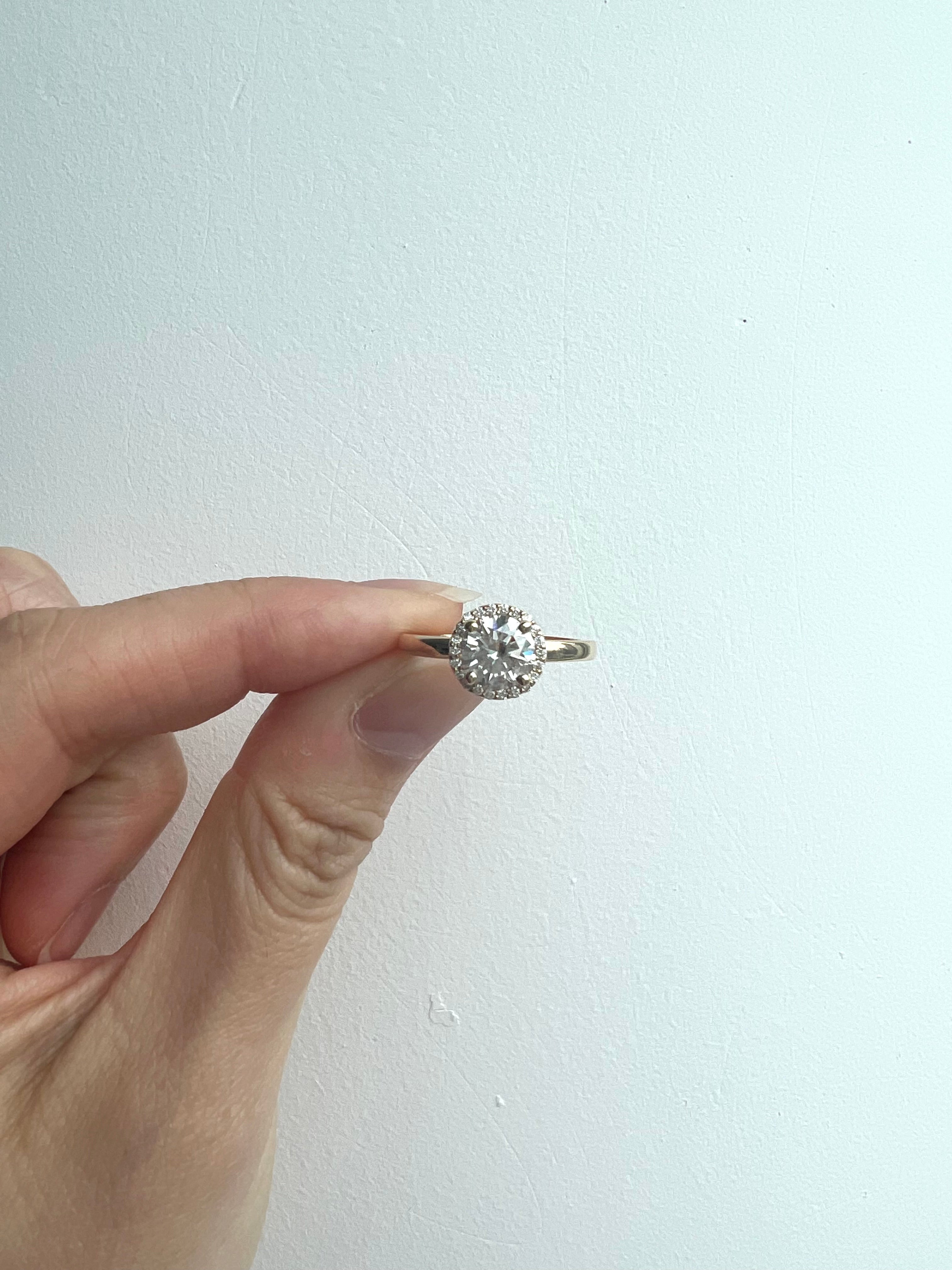 Ready to Ship: London Ring - Round Halo with Petal Gallery
