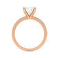 Round Cut Diamond Ring set on a Pavé Band in Rose Gold - Side View