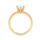 Pear Cut Lab Diamond Ring with a Pave Band on a Yellow Gold Setting - Side View