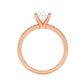 Rose Gold Oval Cut Engagement Ring with Pavé Band - Side View