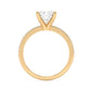 Round Cut Diamond Ring set on a Pavé Band in Yellow Gold - Side View