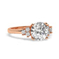 Rose Gold Round Cut Engagement Ring Accompanied by Round Side Stones - Rotated View