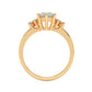 Yellow Gold Marquis Cut Engagement Ring Accompanied by Round Stones - Side View