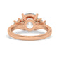 Rose Gold Round Cut Engagement Ring Accompanied by Round Side Stones - Back View