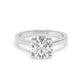 White Gold Round Cut Solitaire Engagement Ring with a Hidden Stone