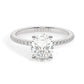 White Gold Oval Cut Engagement Ring with Pavé Band