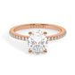 Rose Gold Oval Cut Engagement Ring with Pavé Band