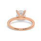 Round Cut Diamond Ring set on a Pavé Band in Rose Gold - Back View