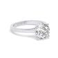 White Gold Round Cut Solitaire Engagement Ring with a Hidden Stone - Rotated View