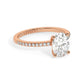 Rose Gold Oval Cut Engagement Ring with Pavé Band - Rotated View
