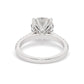 White Gold Round Cut Engagement Ring with a Pavé Band and a Hidden Stone - Back View