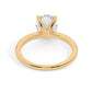 Yellow Gold Oval Cut Engagement Ring with Pavé Band - Back View