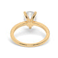Pear Cut Lab Diamond Ring with a Pave Band on a Yellow Gold Setting - Back View