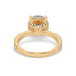 Yellow Gold Round Cut Engagement Ring on a Pavé Band with a Hidden Halo - Back View