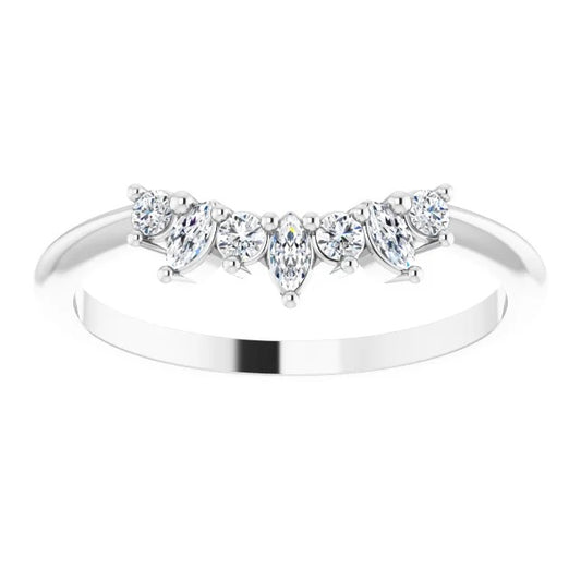 Curved Band with Marquise and Rounds