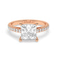Lab Diamond Rings Toronto Geneva Ring Rose Gold Princess Cut Front View