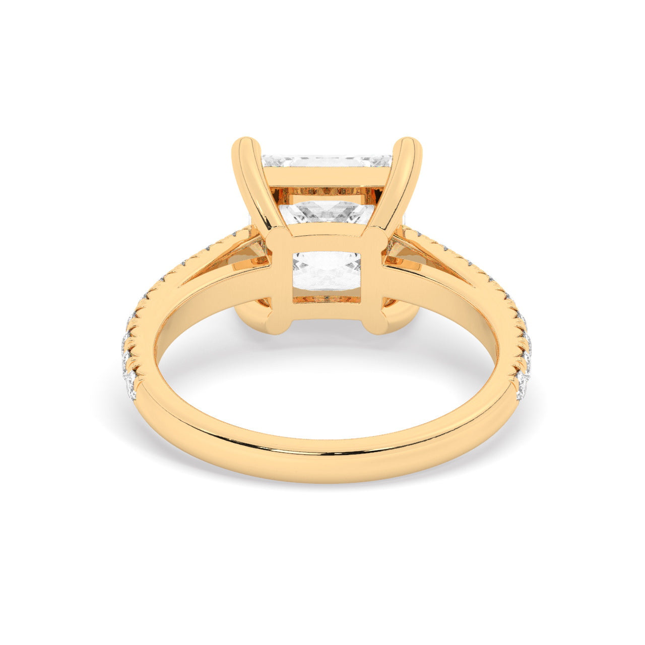 Lab Diamond Rings Toronto Geneva Ring Yellow Gold Back View