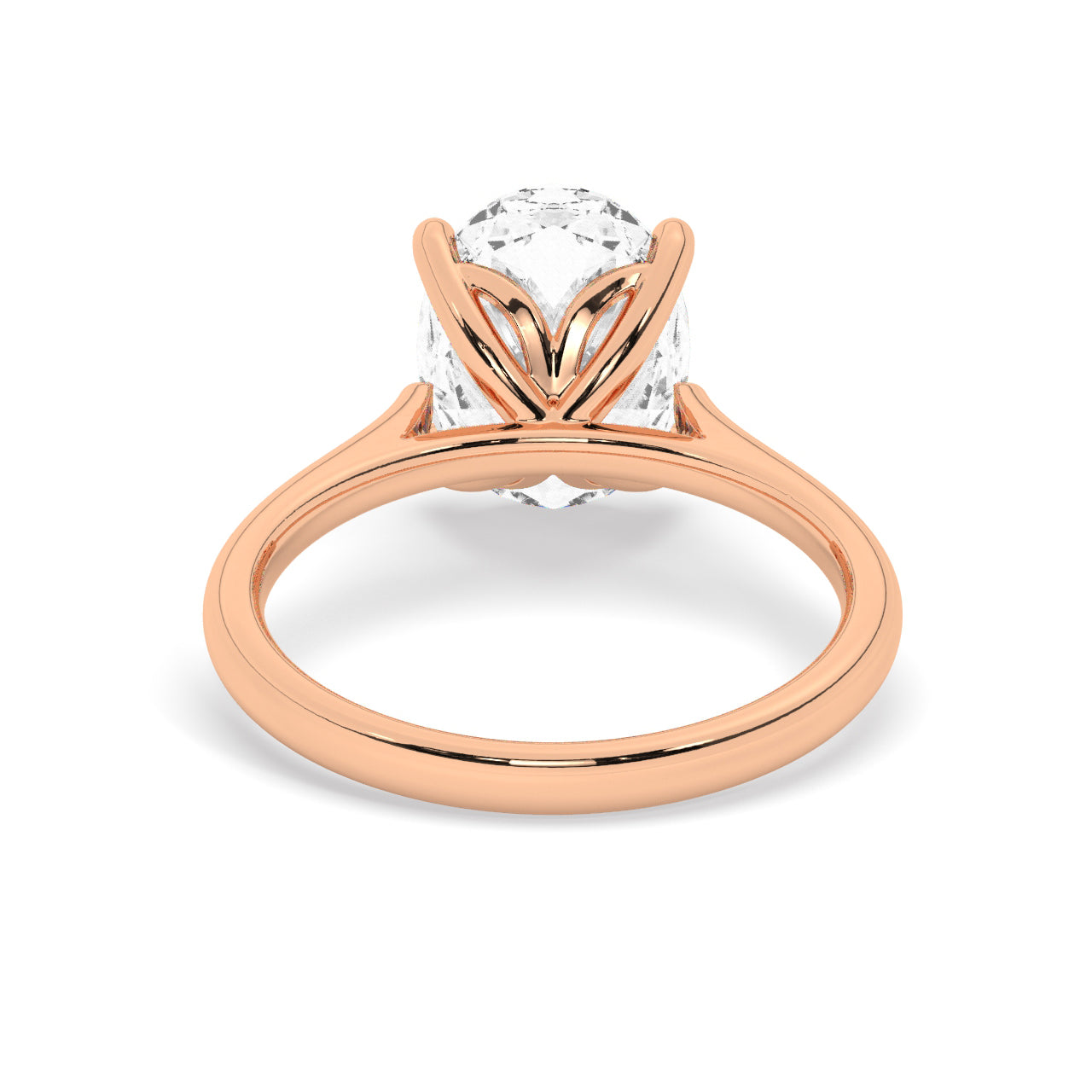 Lab Diamond Ring Toronto Oval Solitaire Rose Gold Back