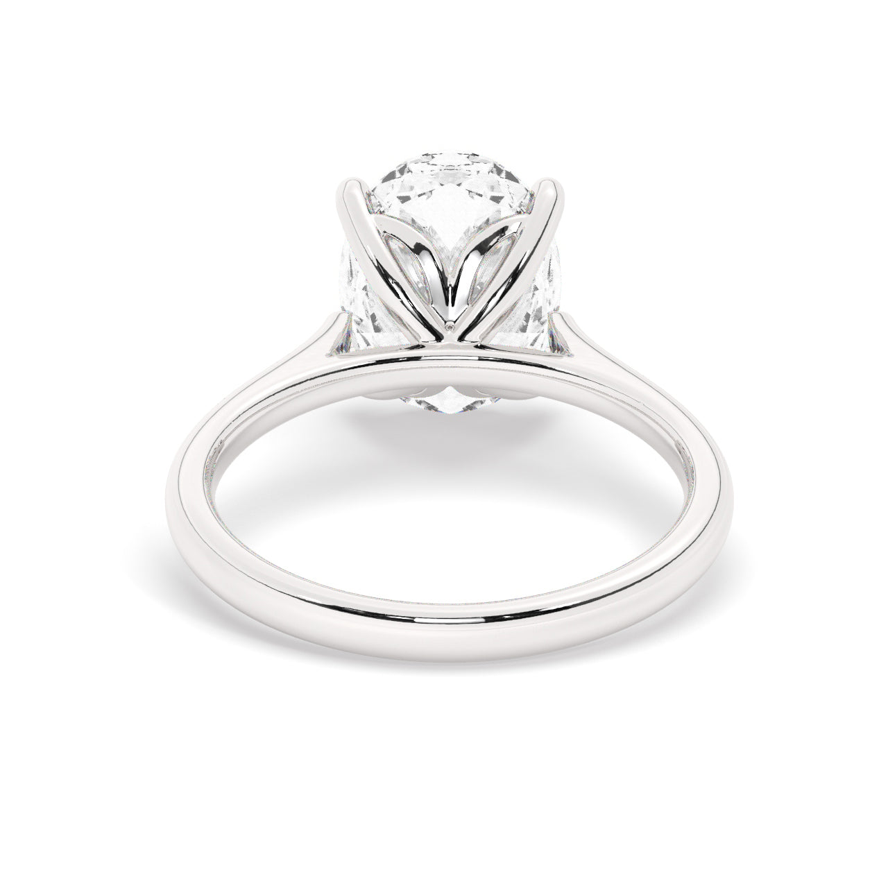 Lab Diamond Ring Toronto Oval Solitaire White Gold Back View