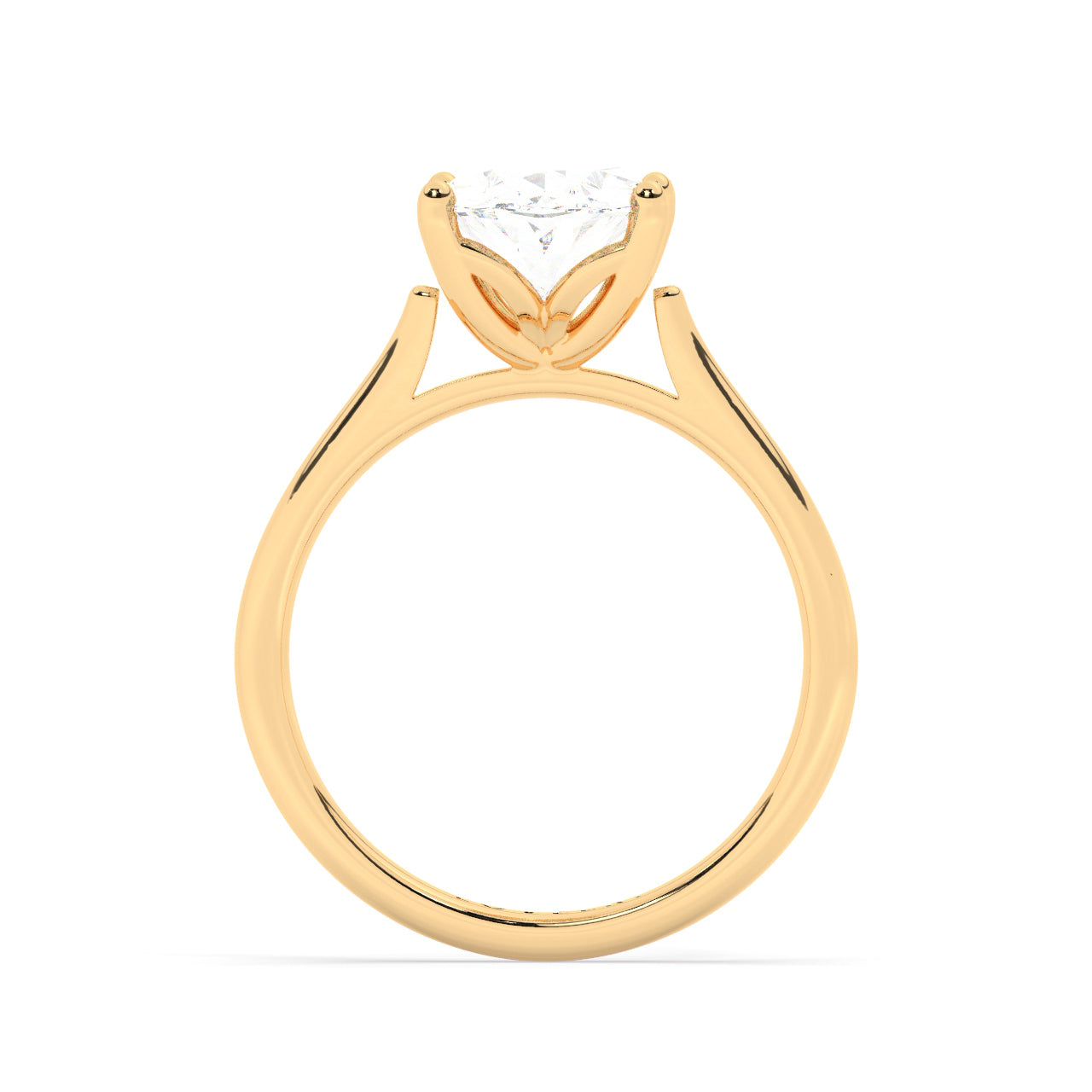 Lab Diamond Ring Toronto Oval Solitaire Yellow Gold Cathedral Setting