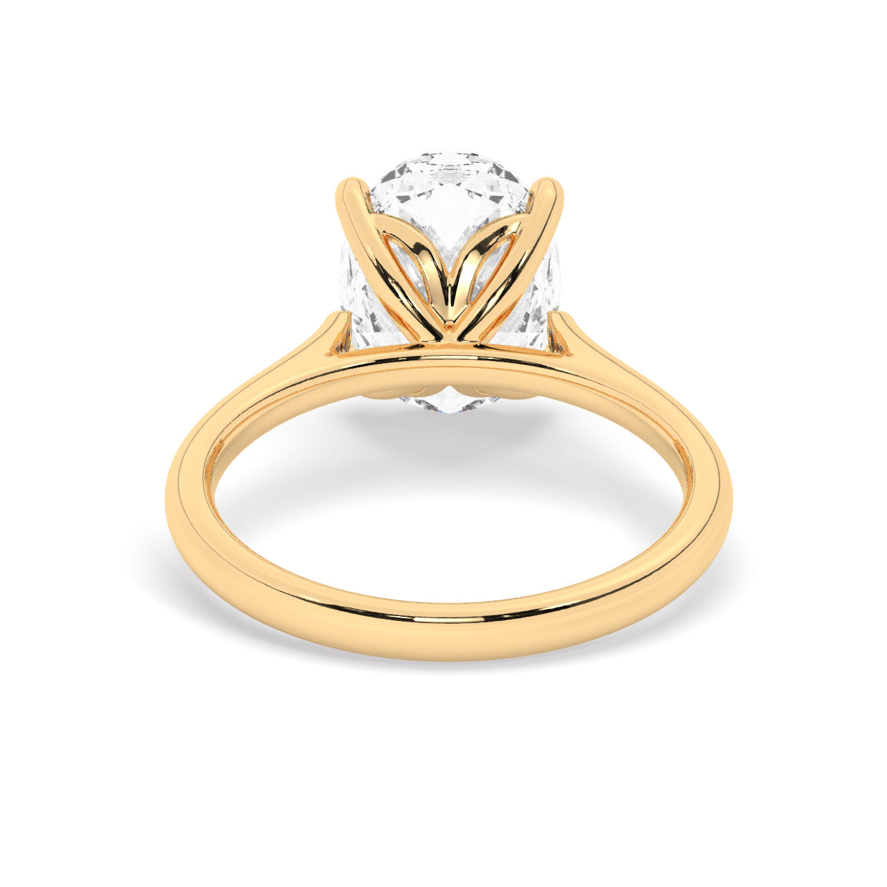 Lab Diamond Ring Toronto Oval Solitaire Yellow Gold Back