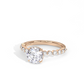 Side View - Scalloped Band Round Engagement Ring Rose Gold