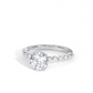 Side View - Scalloped Band Round Engagement Ring White Gold