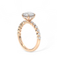 Face Up View - Scalloped Band Round Engagement Ring Rose Gold