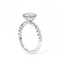 Face Up View - Scalloped Band Round Engagement Ring White Gold
