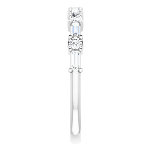 Horizontal Baguette and Round Diamond Band (0.5 Carats)