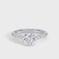 360 view - Scalloped Band Round Engagement Ring White Gold