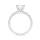Round Cut Diamond Ring set on a Pavé Band in White Gold - Side View