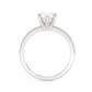 Pear Cut Lab Diamond Ring with a Pave Band on a Platinum Setting - Side View