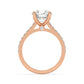 Rose Gold Round Cut Engagement Ring with a Pavé Band and a Hidden Stone - Side View