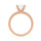 Round Cut Diamond Ring set on a Pavé Band in Rose Gold - Side View