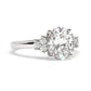 White Gold Oval Cut Engagement Ring with Accompanying Round Stones - Rotated View