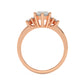 Rose Gold Marquis Cut Engagement Ring Accompanied by Round Stones - Side View