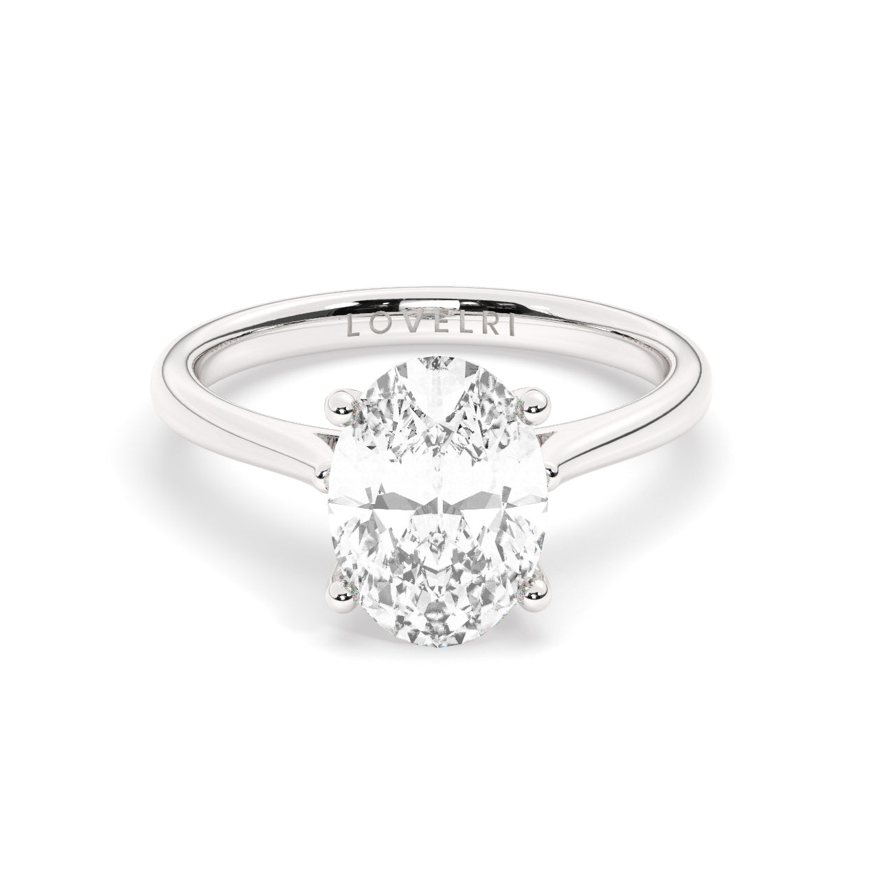 White Gold Oval Solitaire Engagement Ring