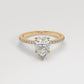 Pear Cut Lab Diamond Ring with a Pave Band on a Yellow Gold Setting - 360 View