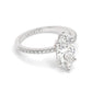 Marquise Cut Diamond Ring set on a Pavé Band in White Gold - Rotated View